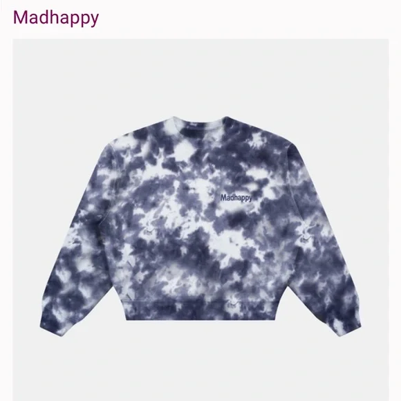 MADHAPPY HAZE TIE-DYE HERITAGE CREWNECK - BLUE